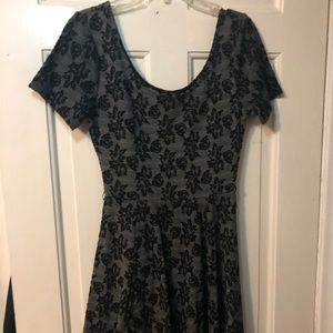 Black and gray mini dress